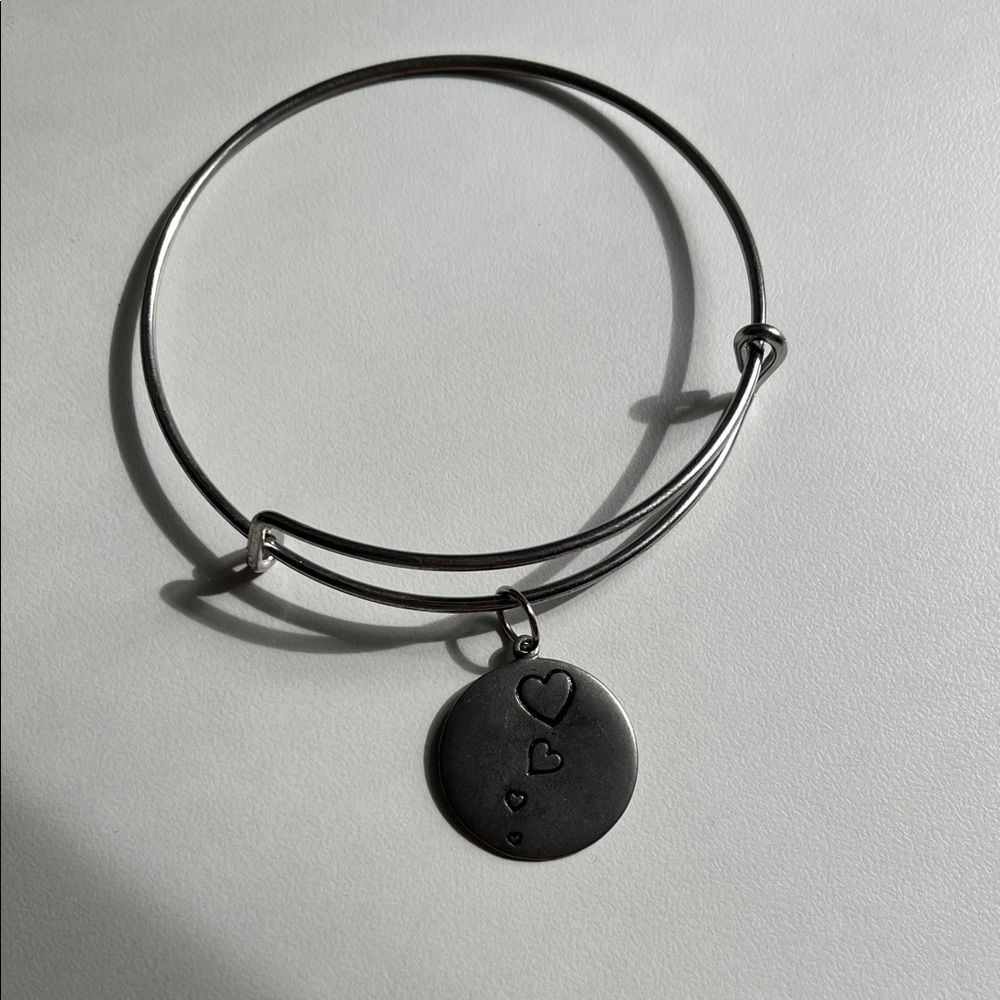 3 for $15 Silver Heart Charm Bangle Bracelet